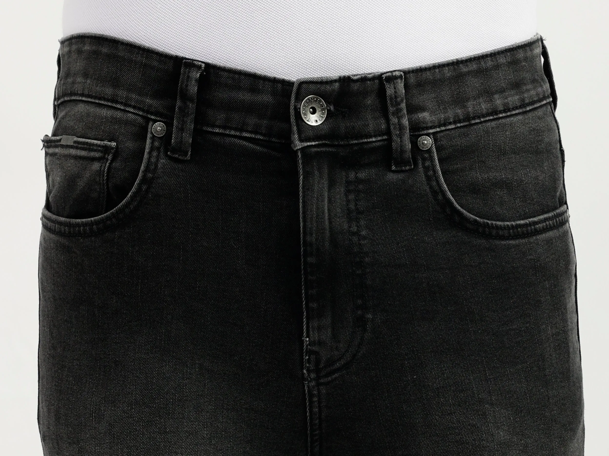 Solid Pattern Low Crotch Fit Jeans