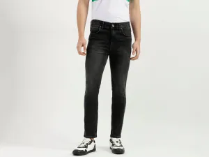 Solid Pattern Low Crotch Fit Jeans