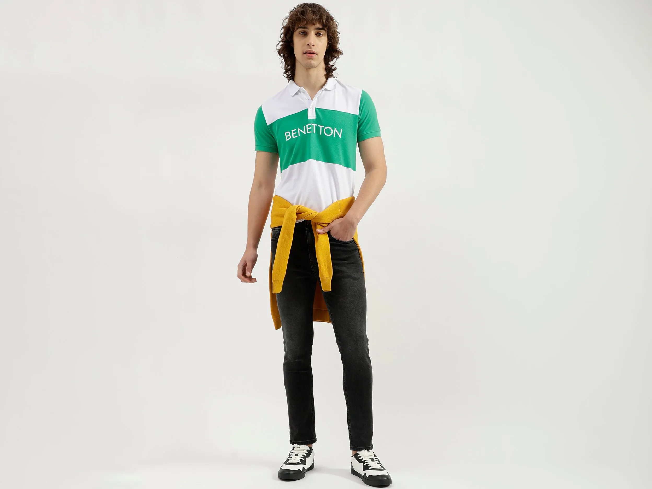 Solid Pattern Low Crotch Fit Jeans