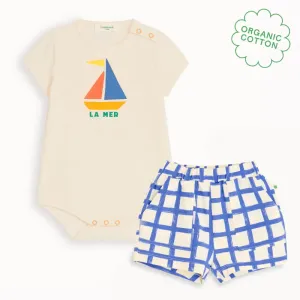Sorbetto & Sailor Set - La Mer Jersey Baby Bodysuit & Short Set