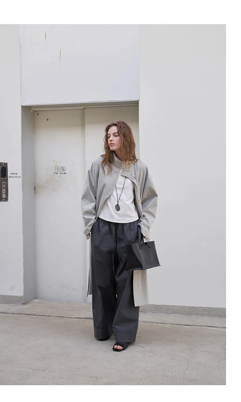 Stand collar trench Coat