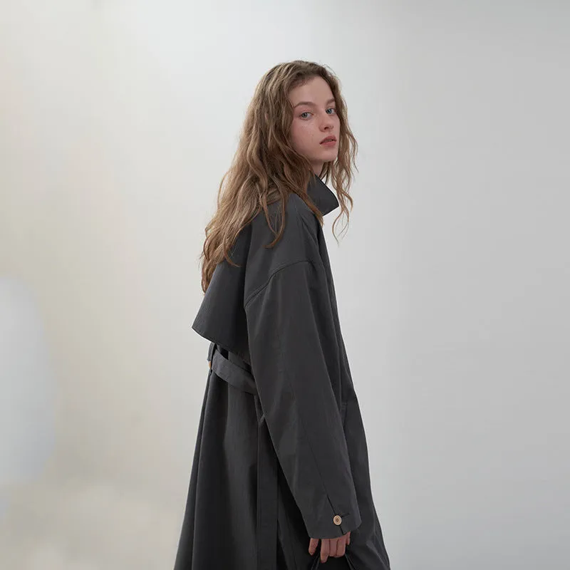 Stand collar trench Coat