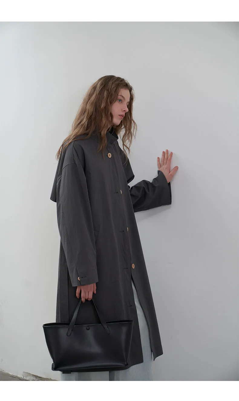 Stand collar trench Coat
