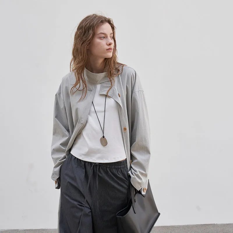Stand collar trench Coat