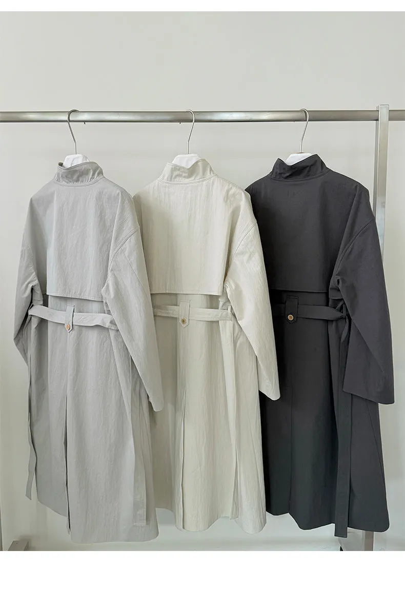 Stand collar trench Coat