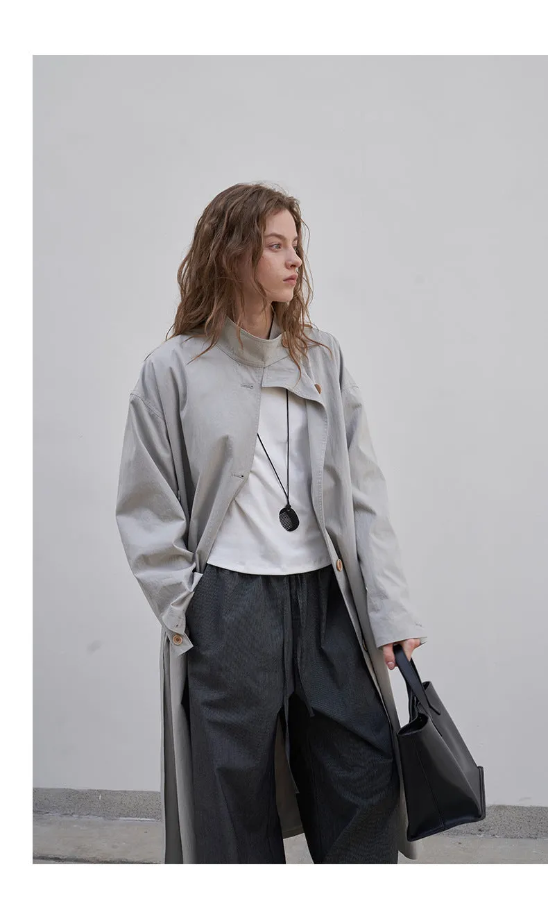 Stand collar trench Coat
