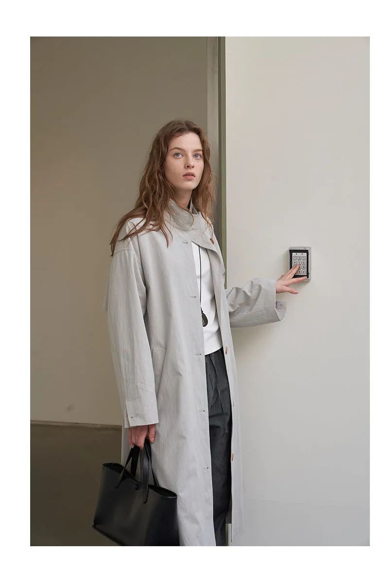 Stand collar trench Coat