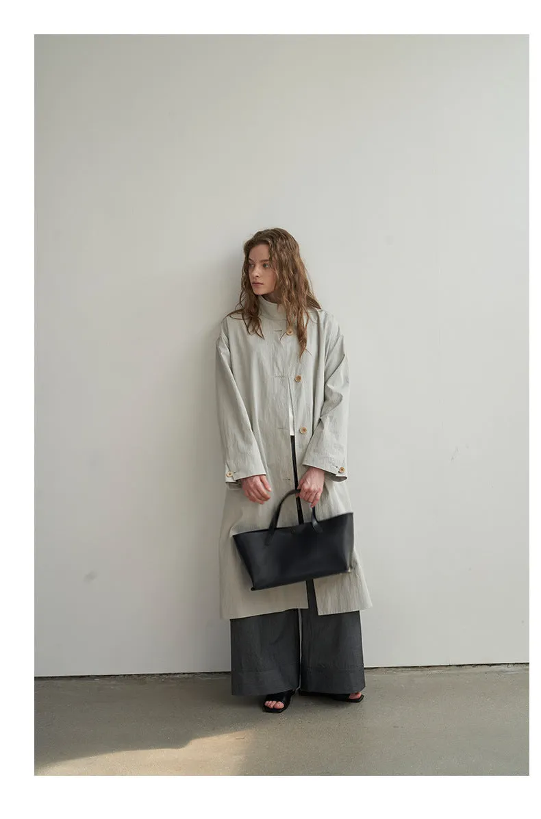 Stand collar trench Coat