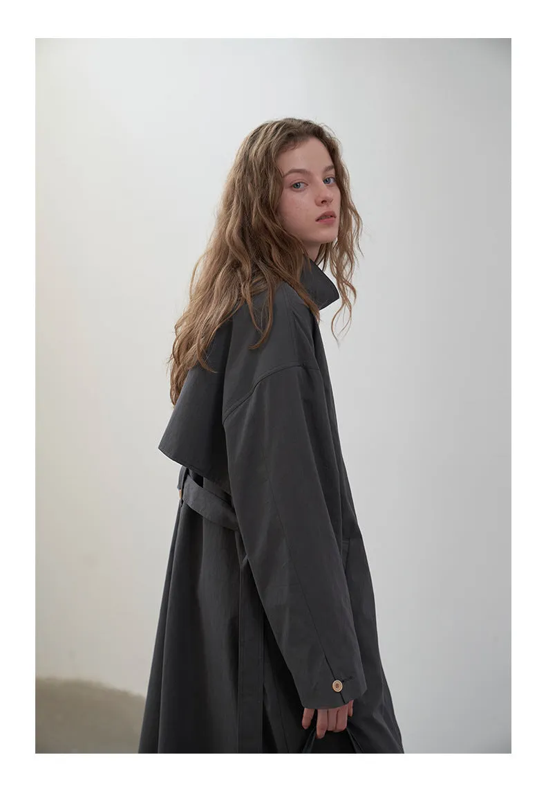 Stand collar trench Coat