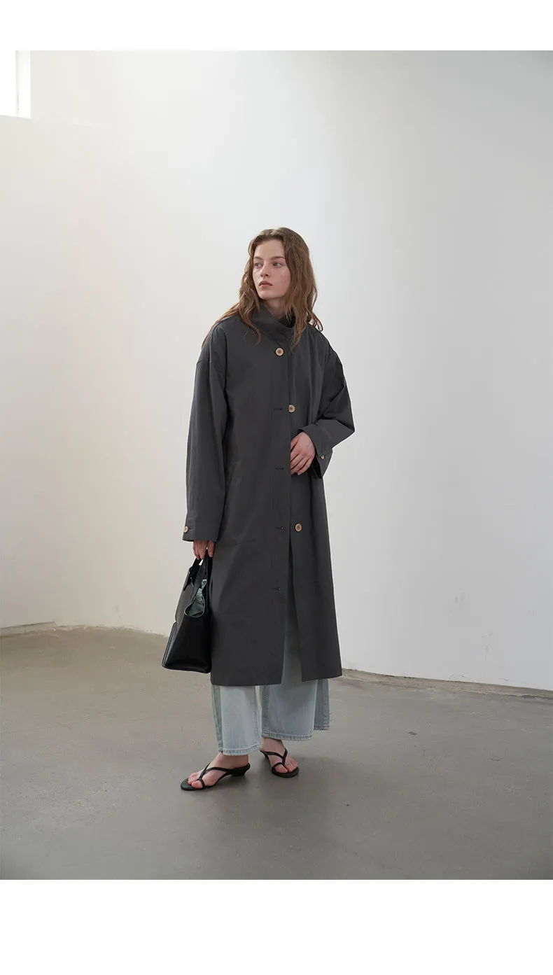 Stand collar trench Coat