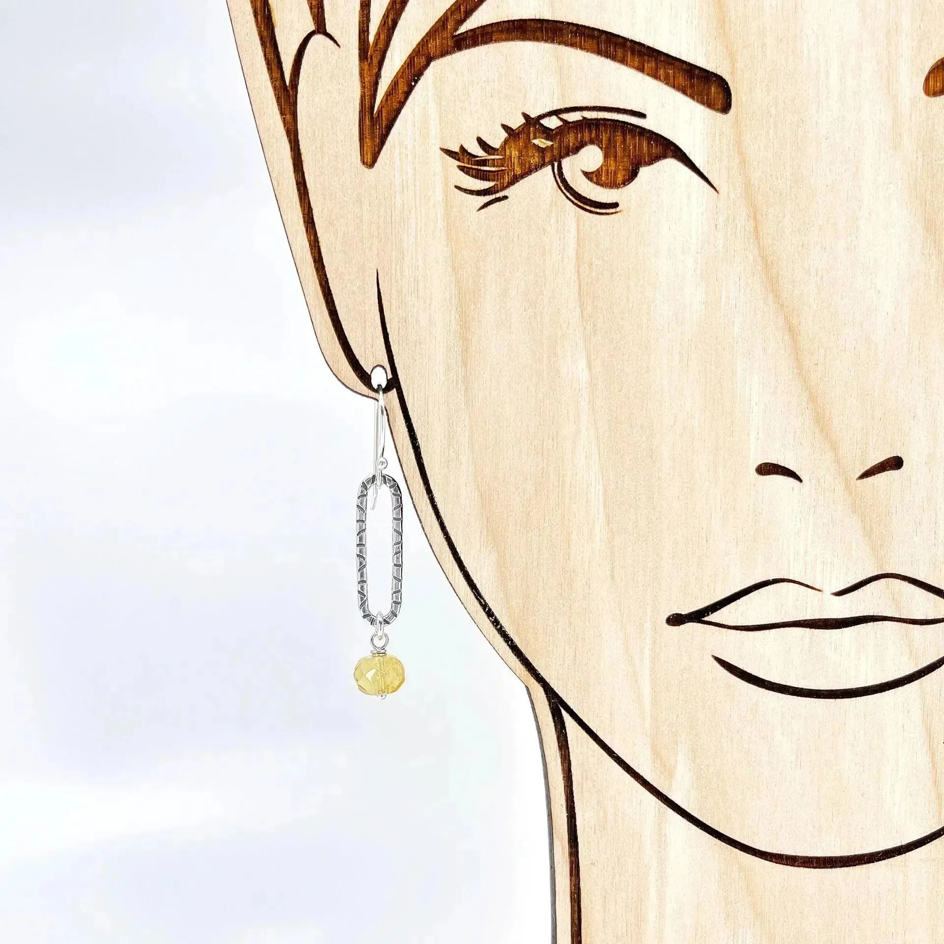 Sterling Silver Hoops with Citrine