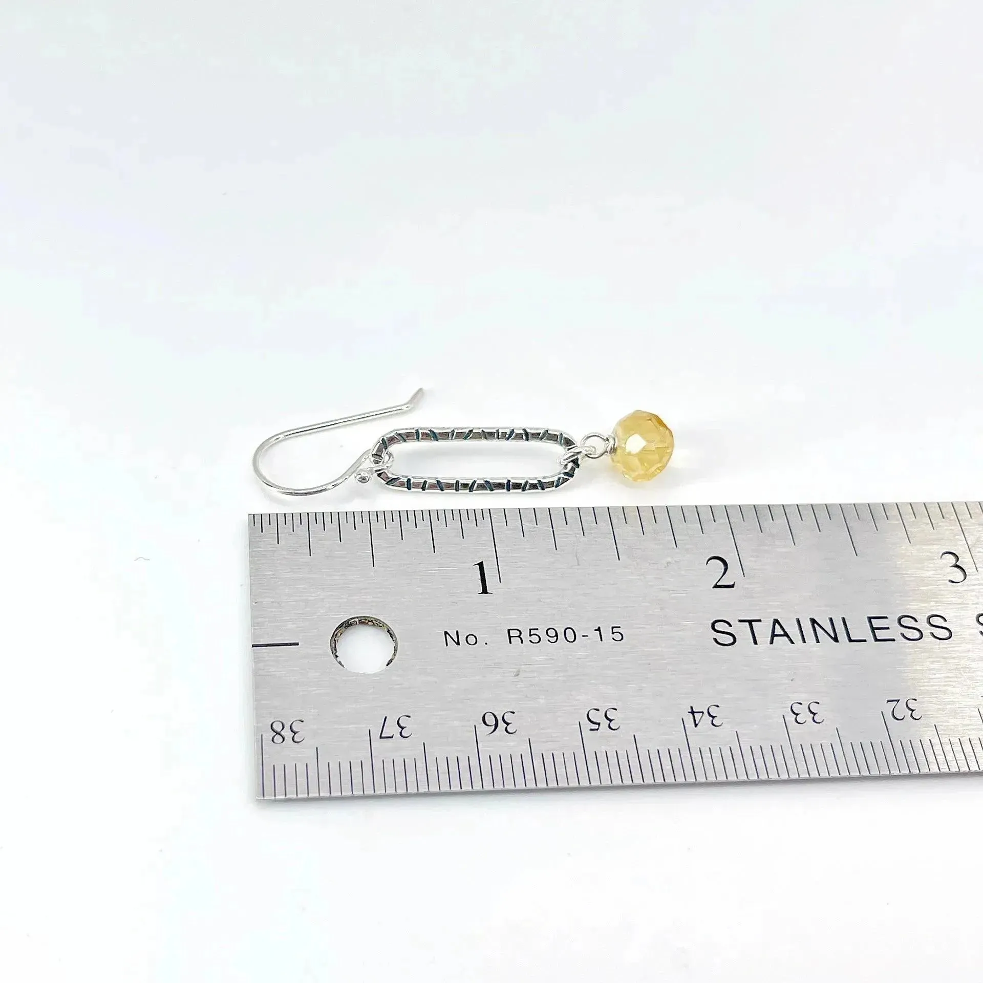 Sterling Silver Hoops with Citrine