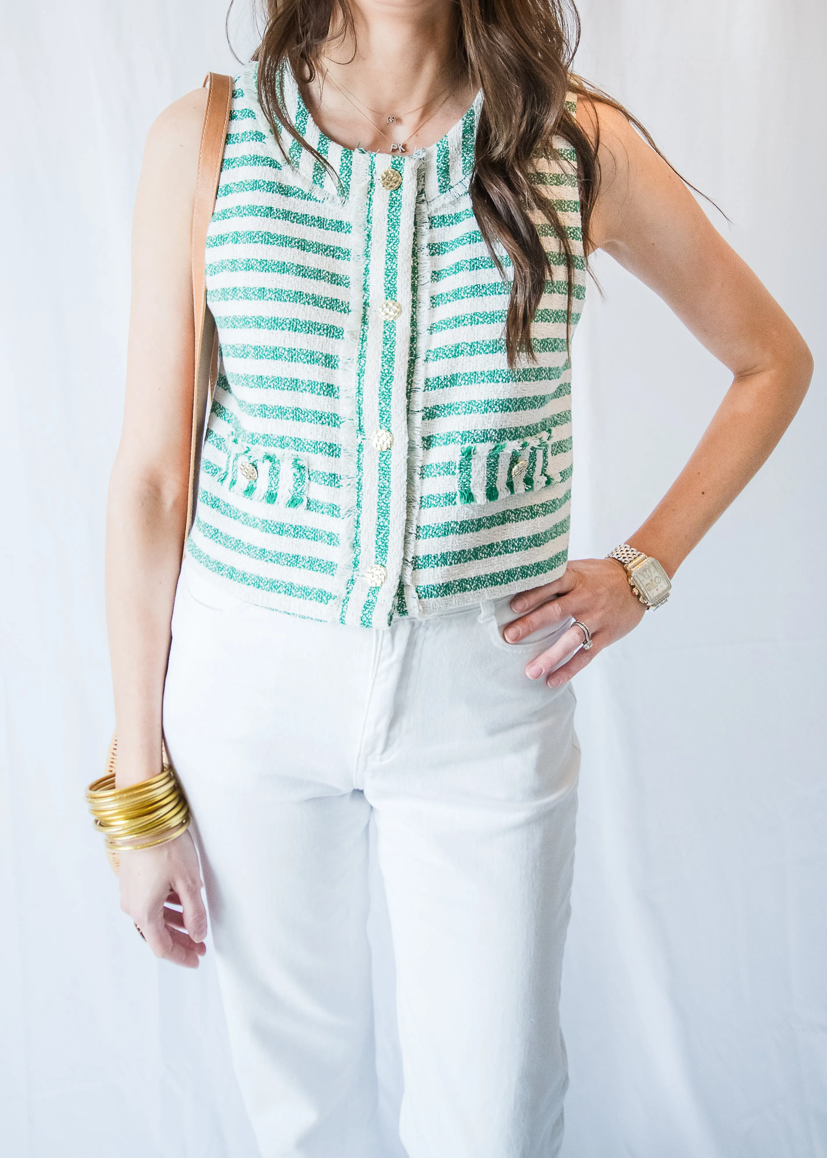 Striped Tweed Vest