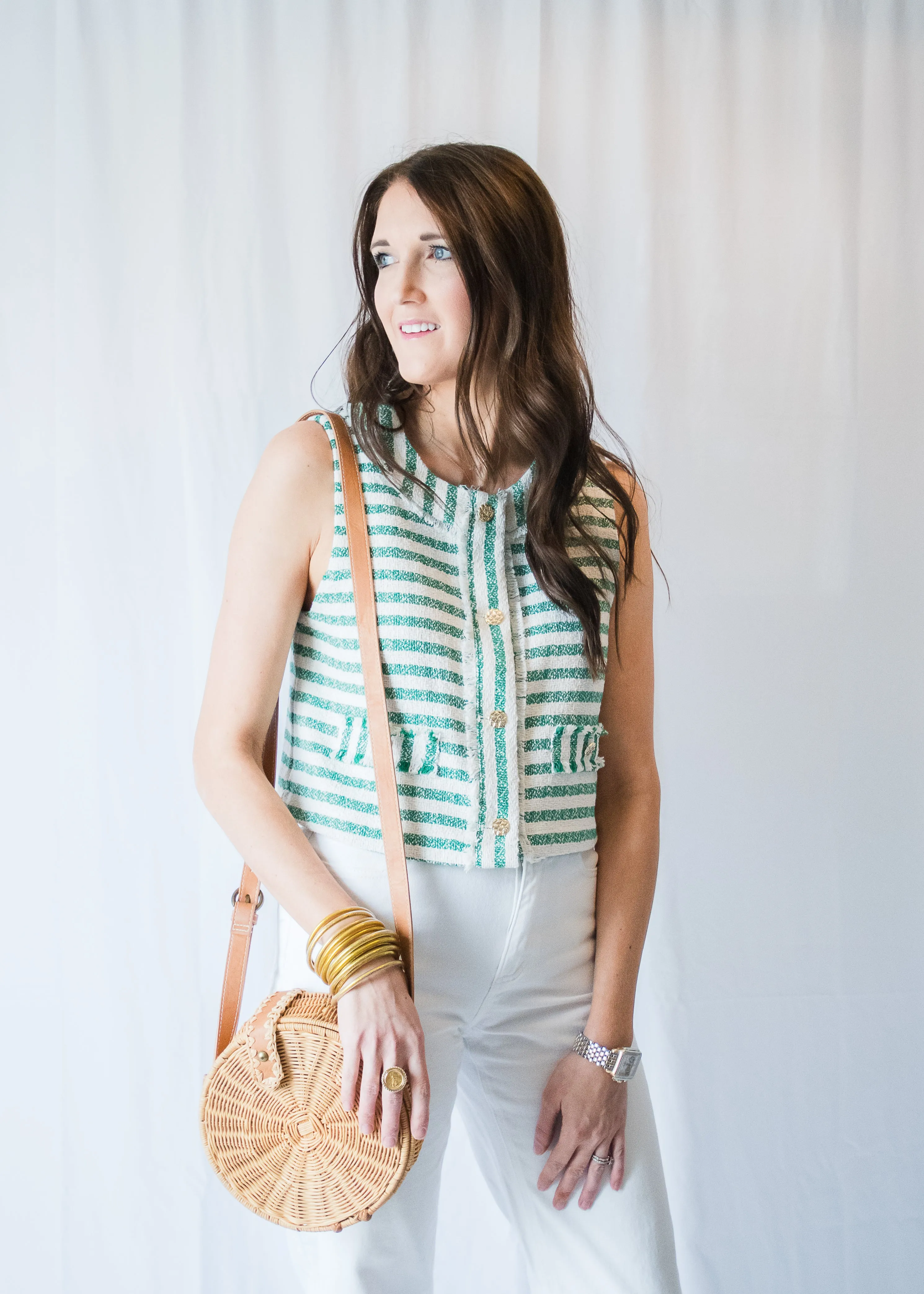 Striped Tweed Vest