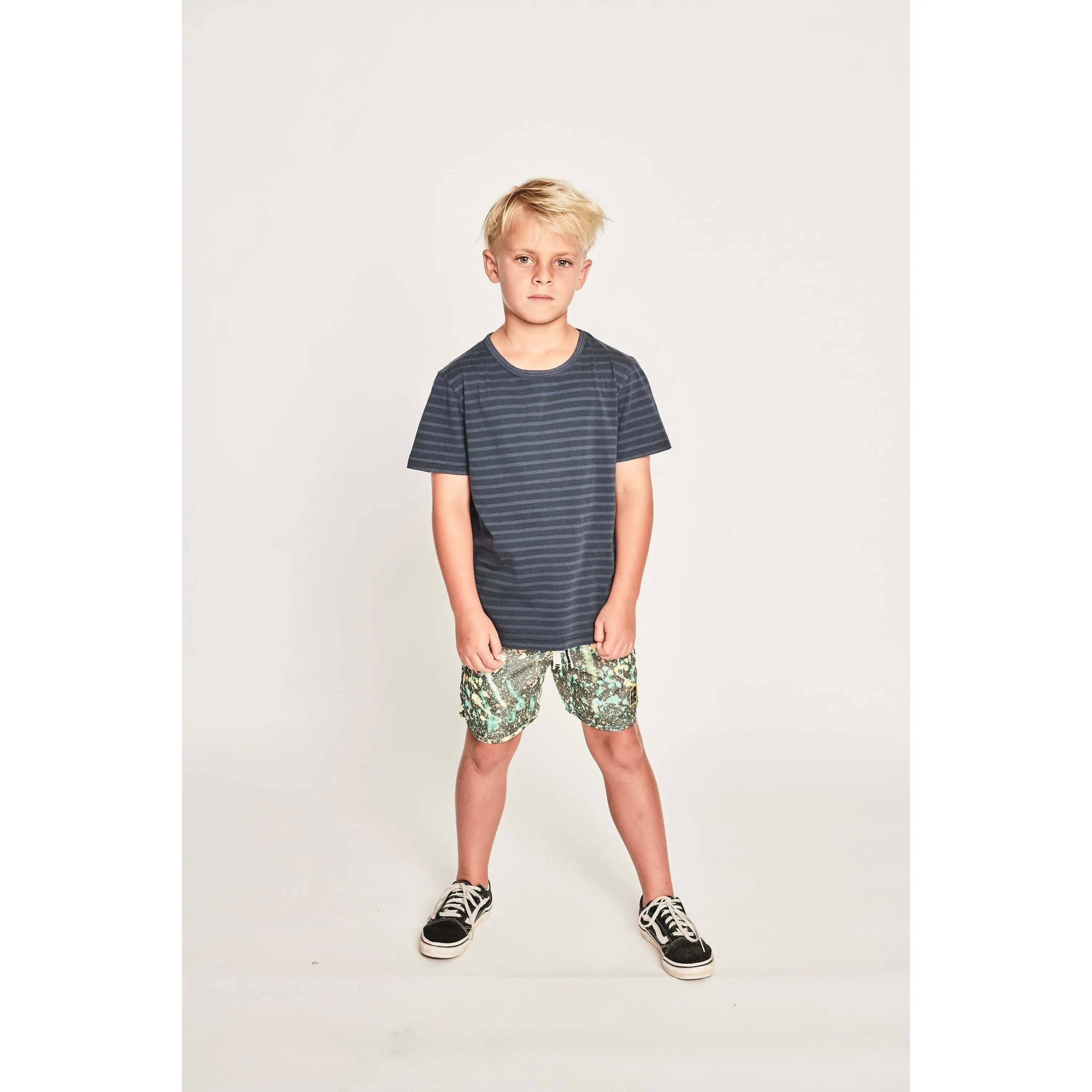 Stripewash Ss Tee - Dk Denim Stripe