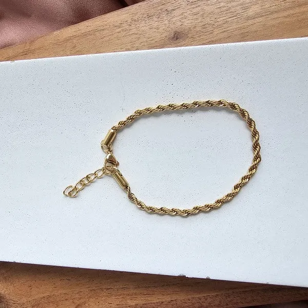 Stuck on You Rope Bracelet- Gold