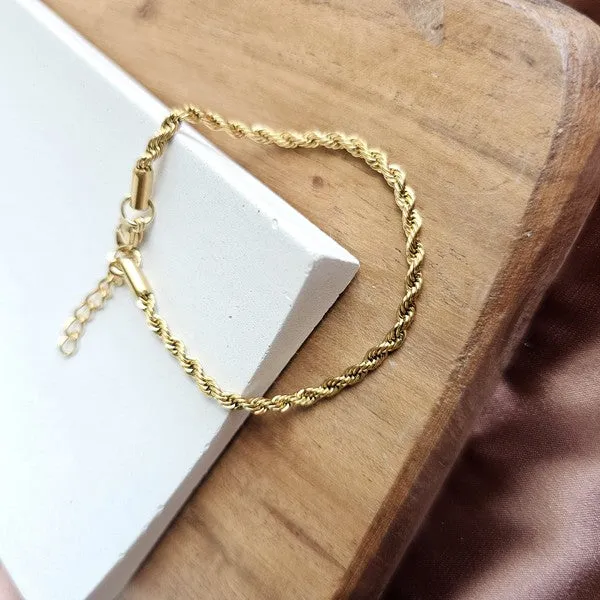 Stuck on You Rope Bracelet- Gold