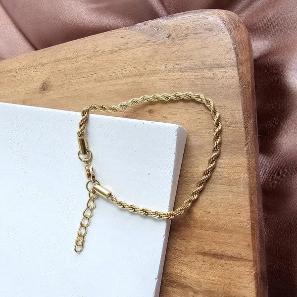 Stuck on You Rope Bracelet- Gold
