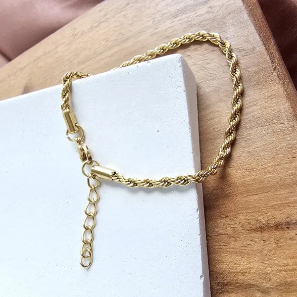 Stuck on You Rope Bracelet- Gold