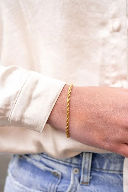 Stuck on You Rope Bracelet- Gold
