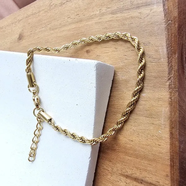 Stuck on You Rope Bracelet- Gold