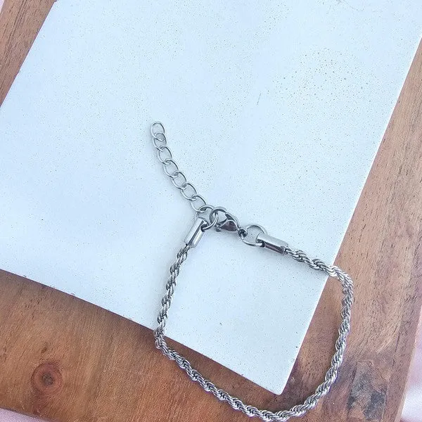 Stuck on You Rope Bracelet- Silver
