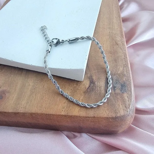Stuck on You Rope Bracelet- Silver