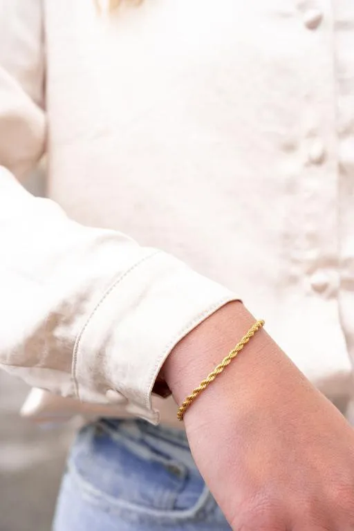 Stuck on You Rope Bracelet- Silver
