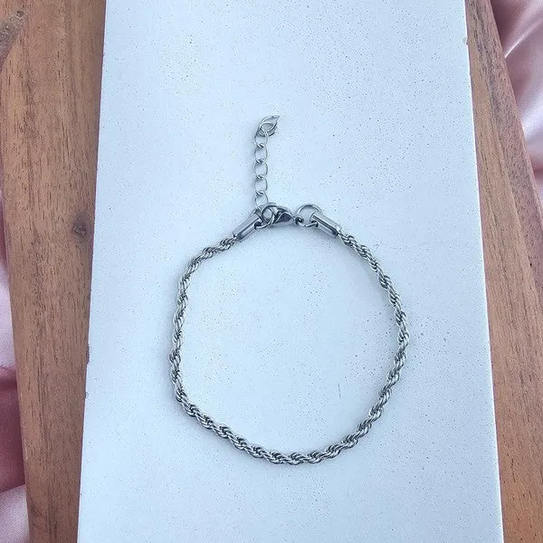 Stuck on You Rope Bracelet- Silver