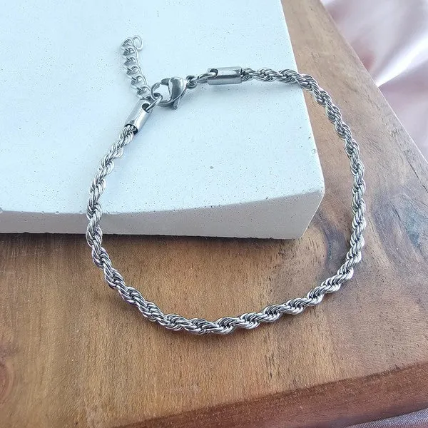 Stuck on You Rope Bracelet- Silver
