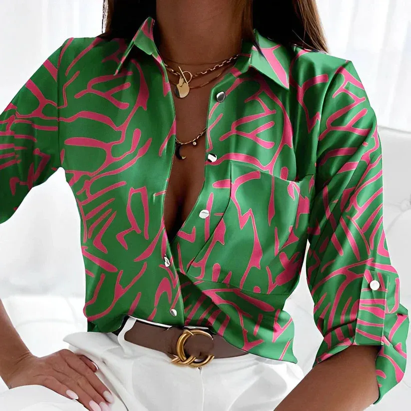 Stylish Green Blouse by Eva Janssen