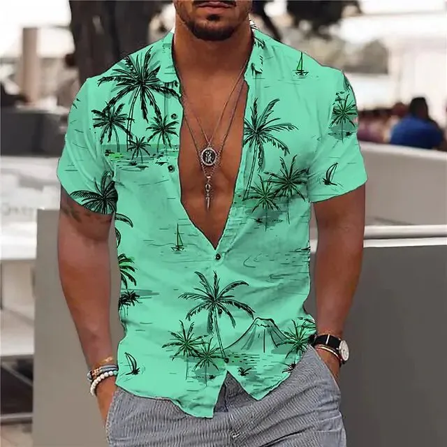 Summer Hawaiian Floral Shirts For Men