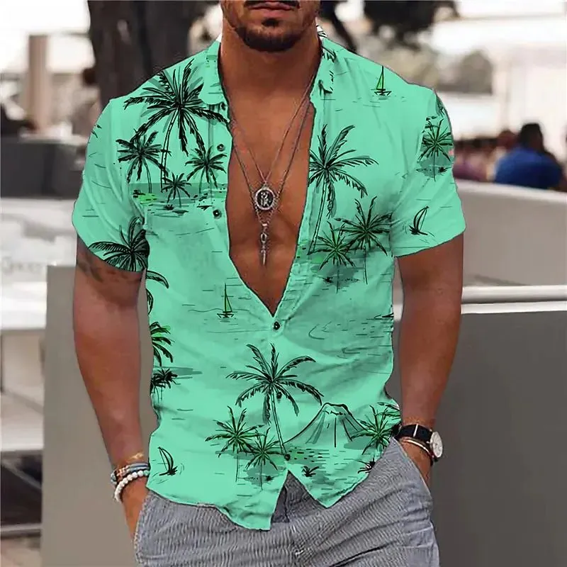 Summer Hawaiian Floral Shirts For Men