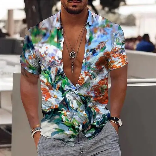 Summer Hawaiian Floral Shirts For Men