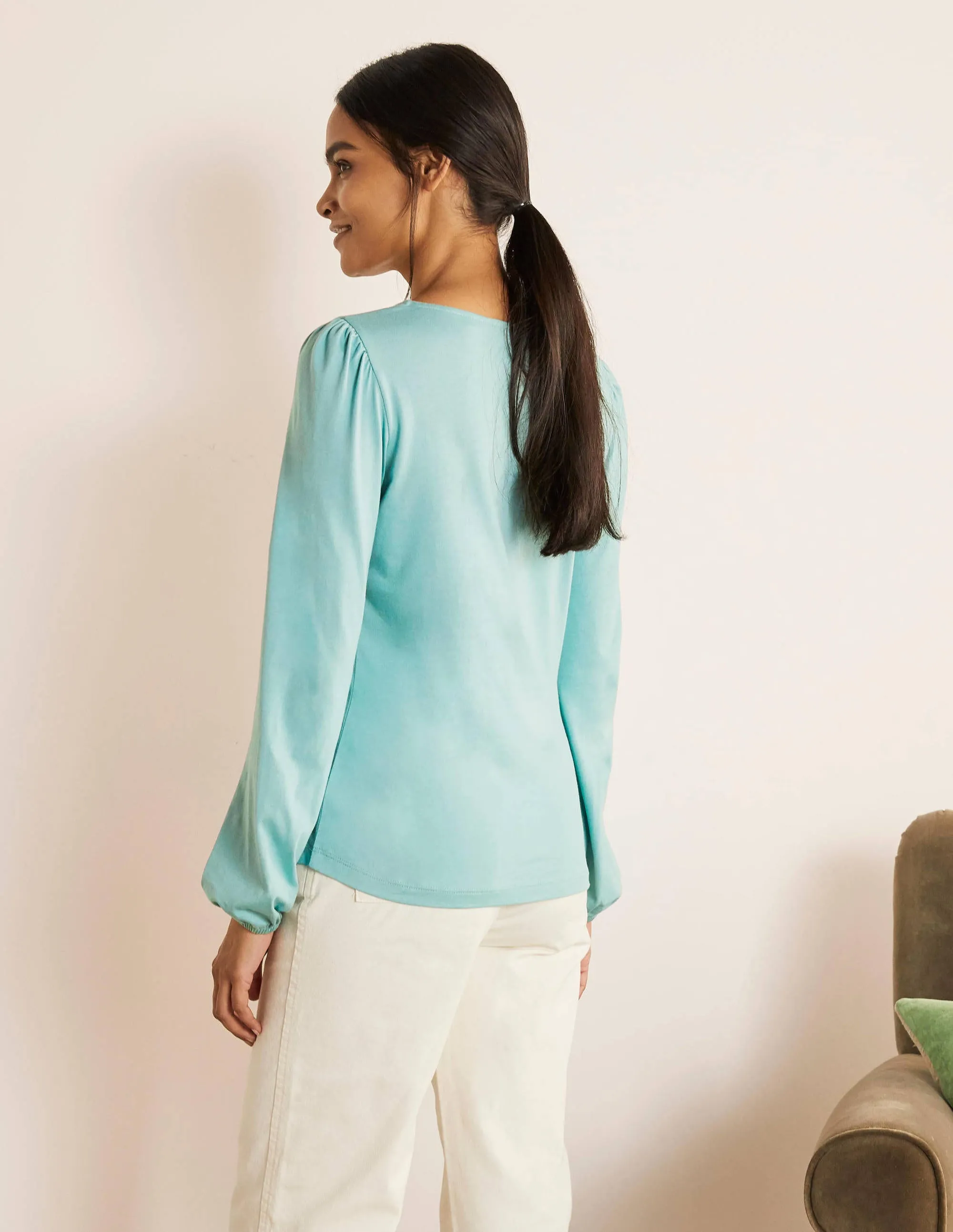 Supersoft Long Sleeve Top-Apple Mint