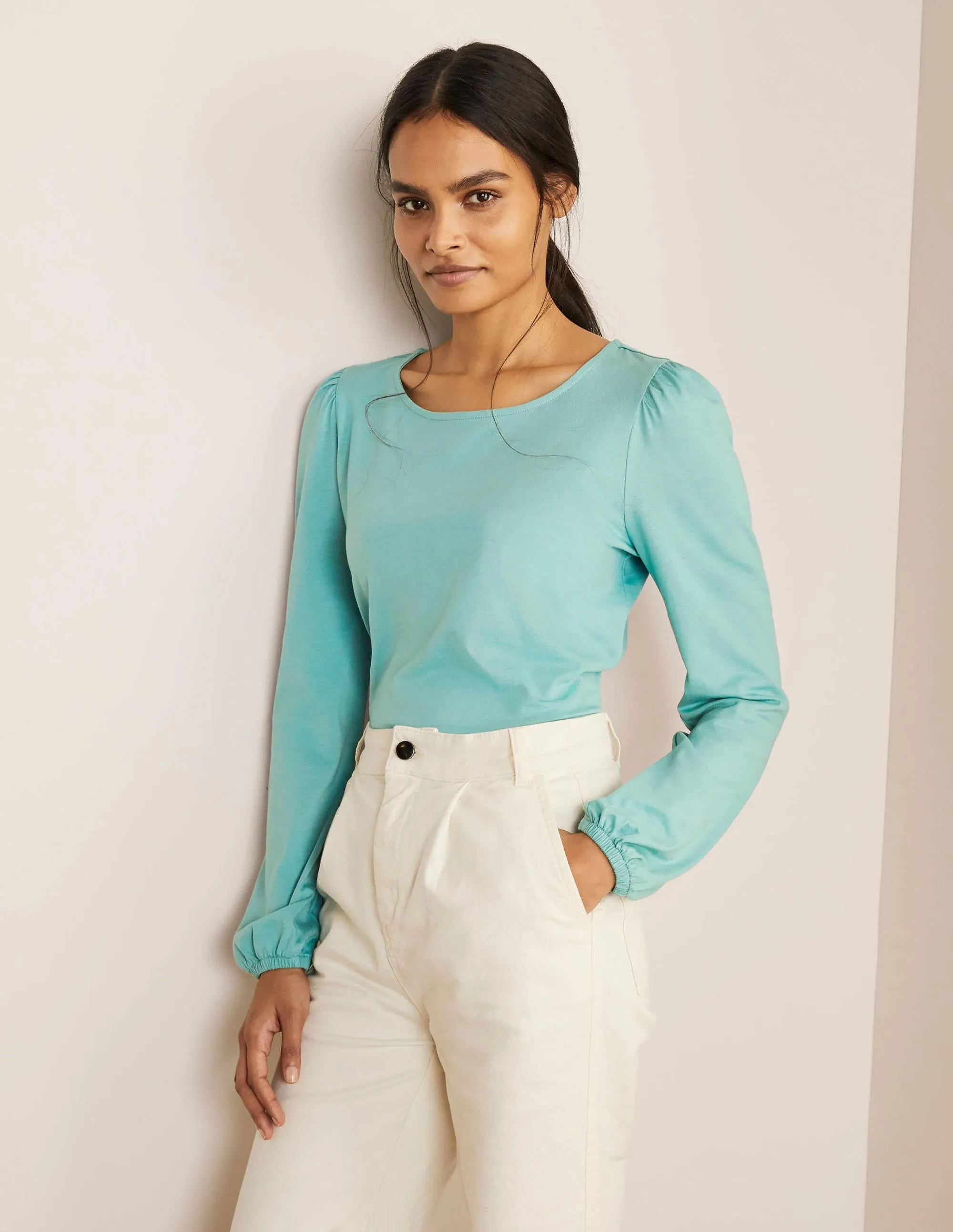 Supersoft Long Sleeve Top-Apple Mint