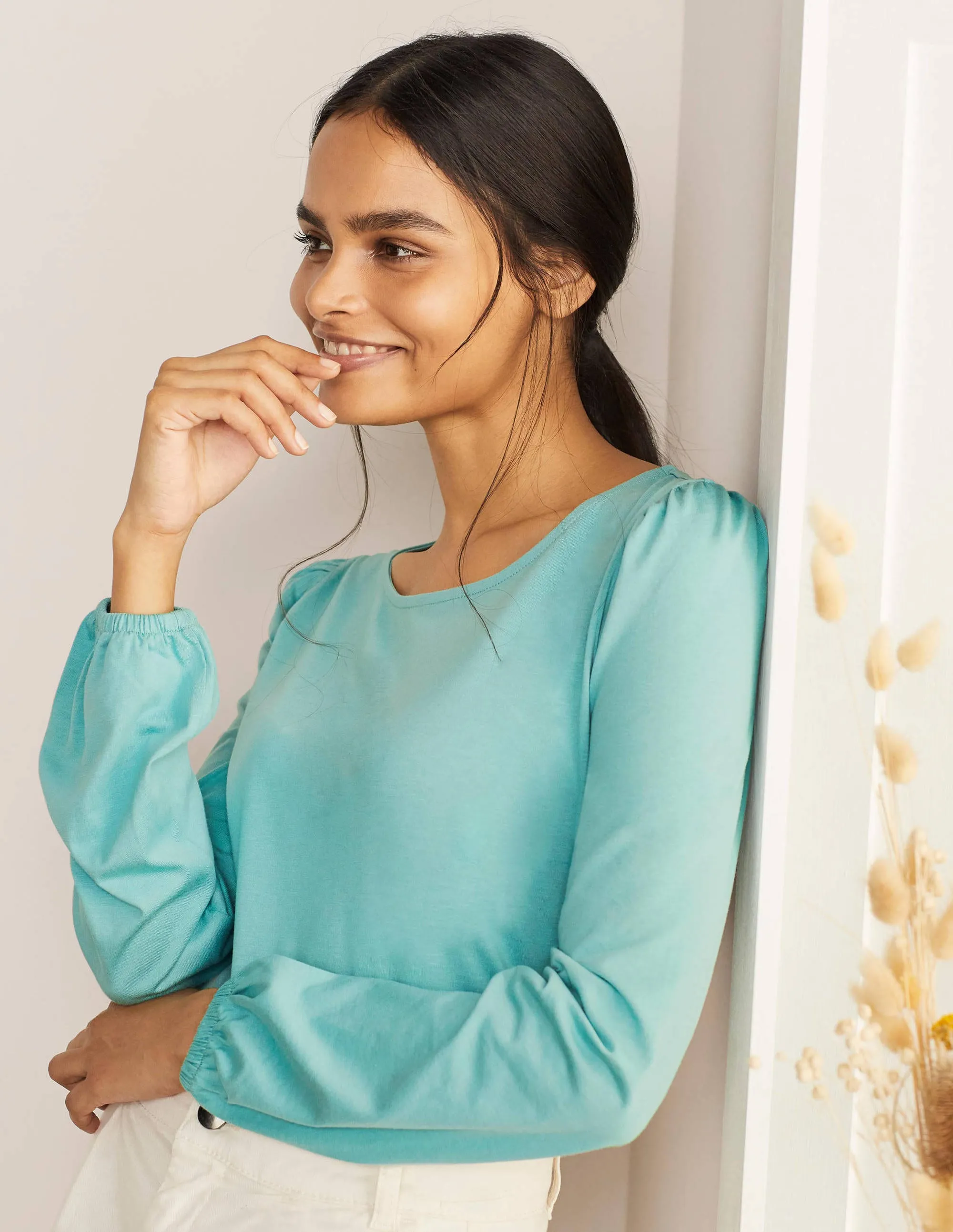 Supersoft Long Sleeve Top-Apple Mint
