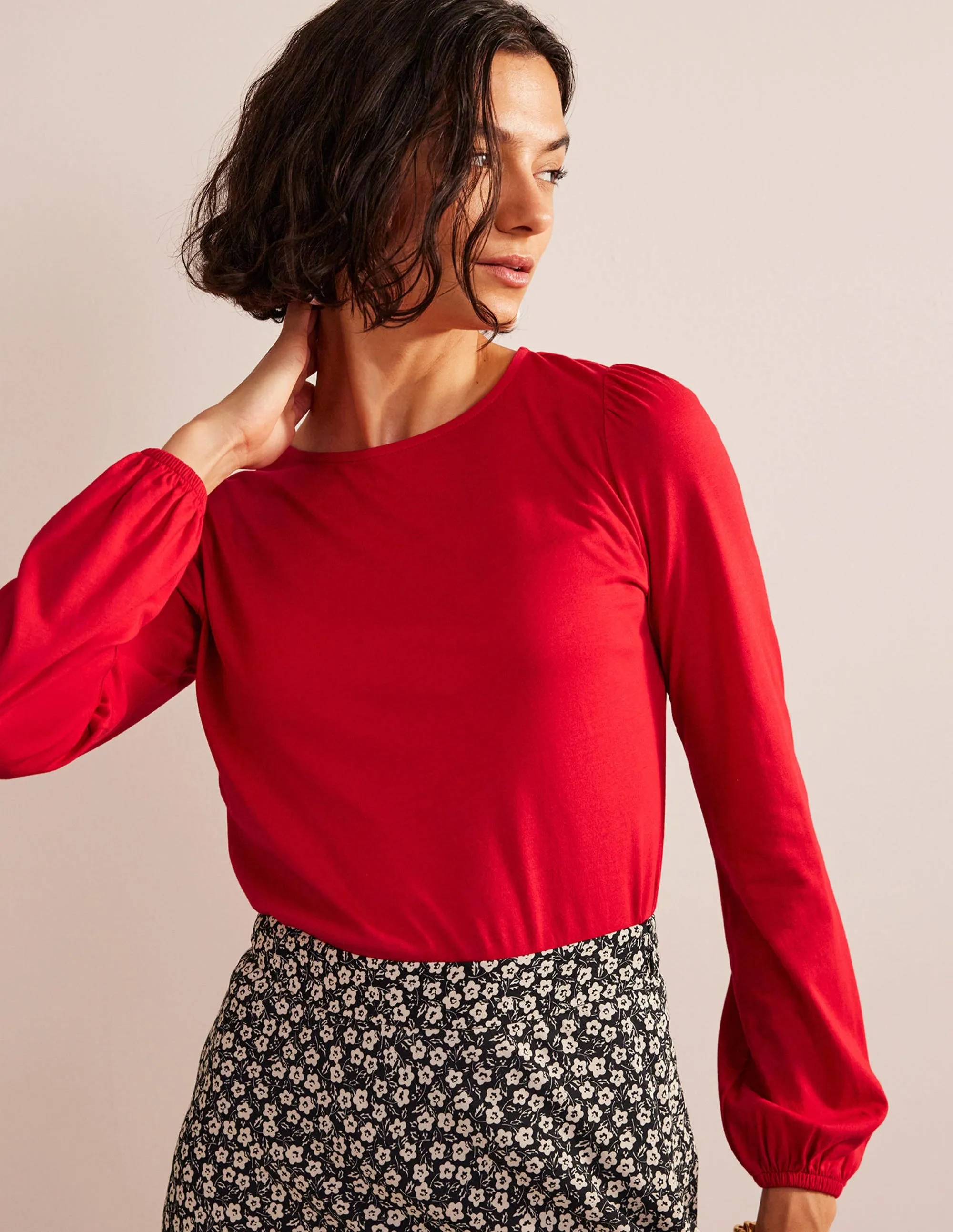 Supersoft Long Sleeve Top-Salsa