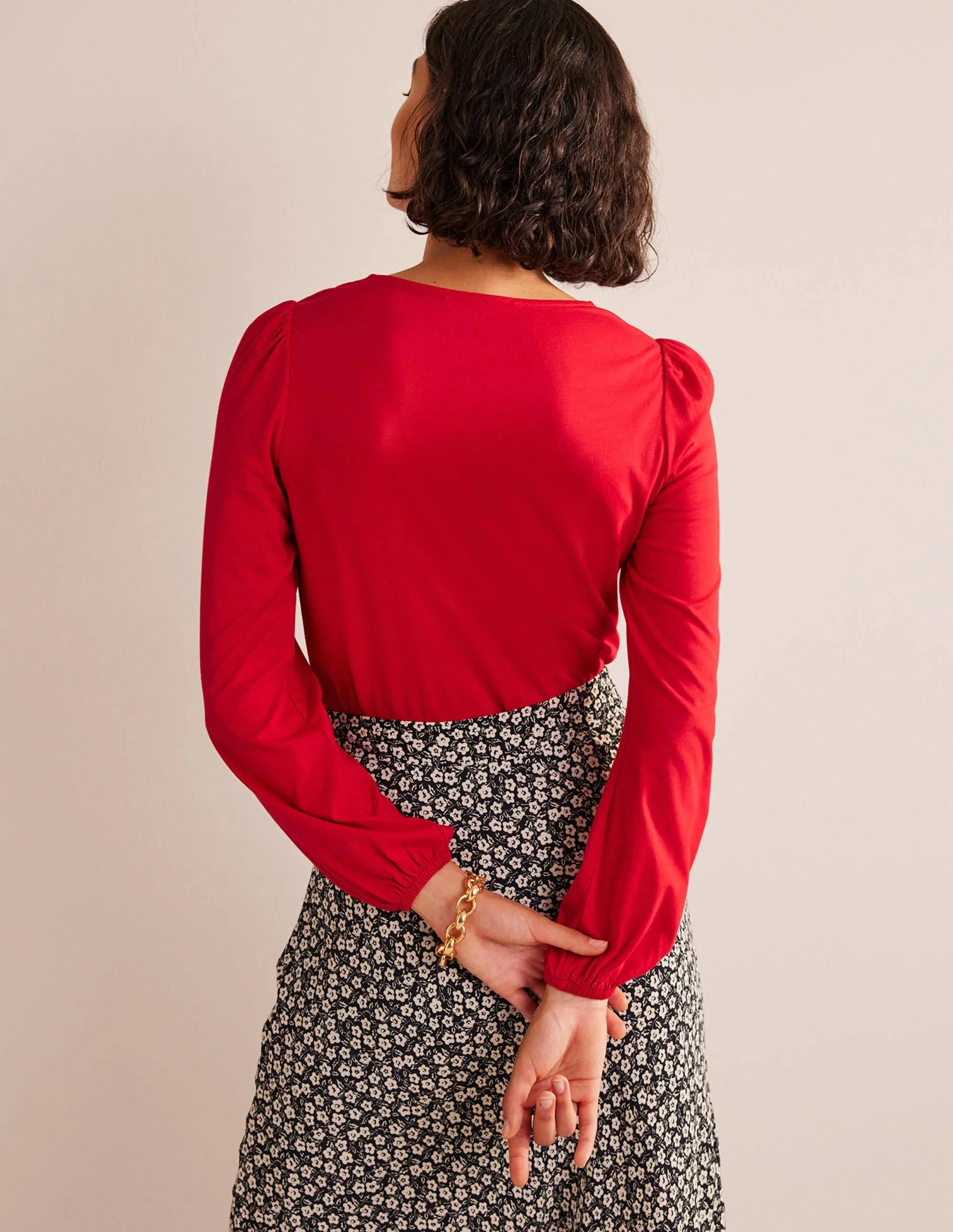 Supersoft Long Sleeve Top-Salsa