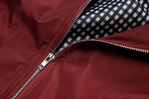 Tanming Men's Casual Slim Fit Lightweight Zip Up Softshell Bomber Jacket (Medium, Red)