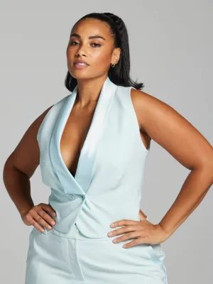 Teagan Satin Trim Sleeveless Vest