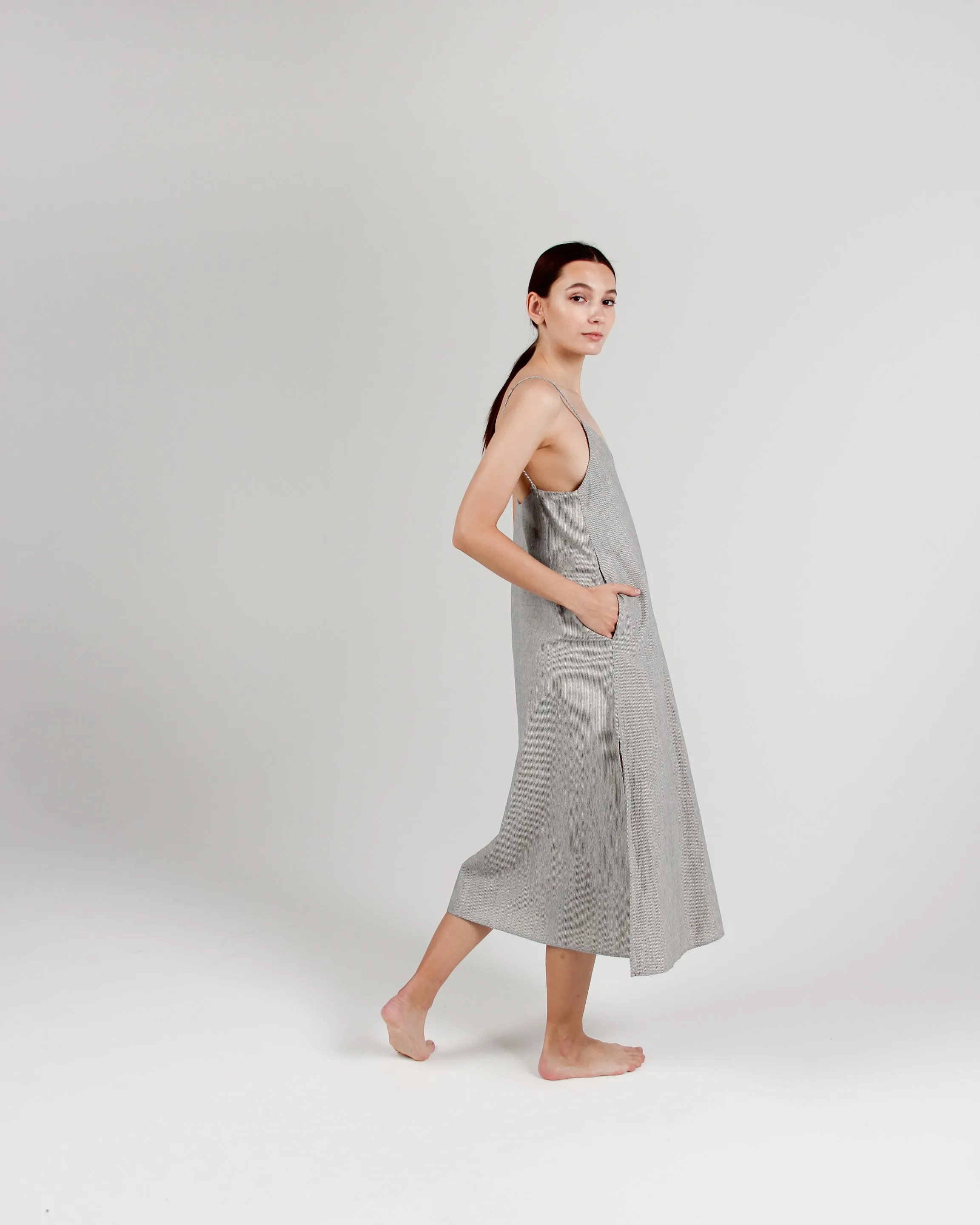 The Cala Slip Dress in Stripe