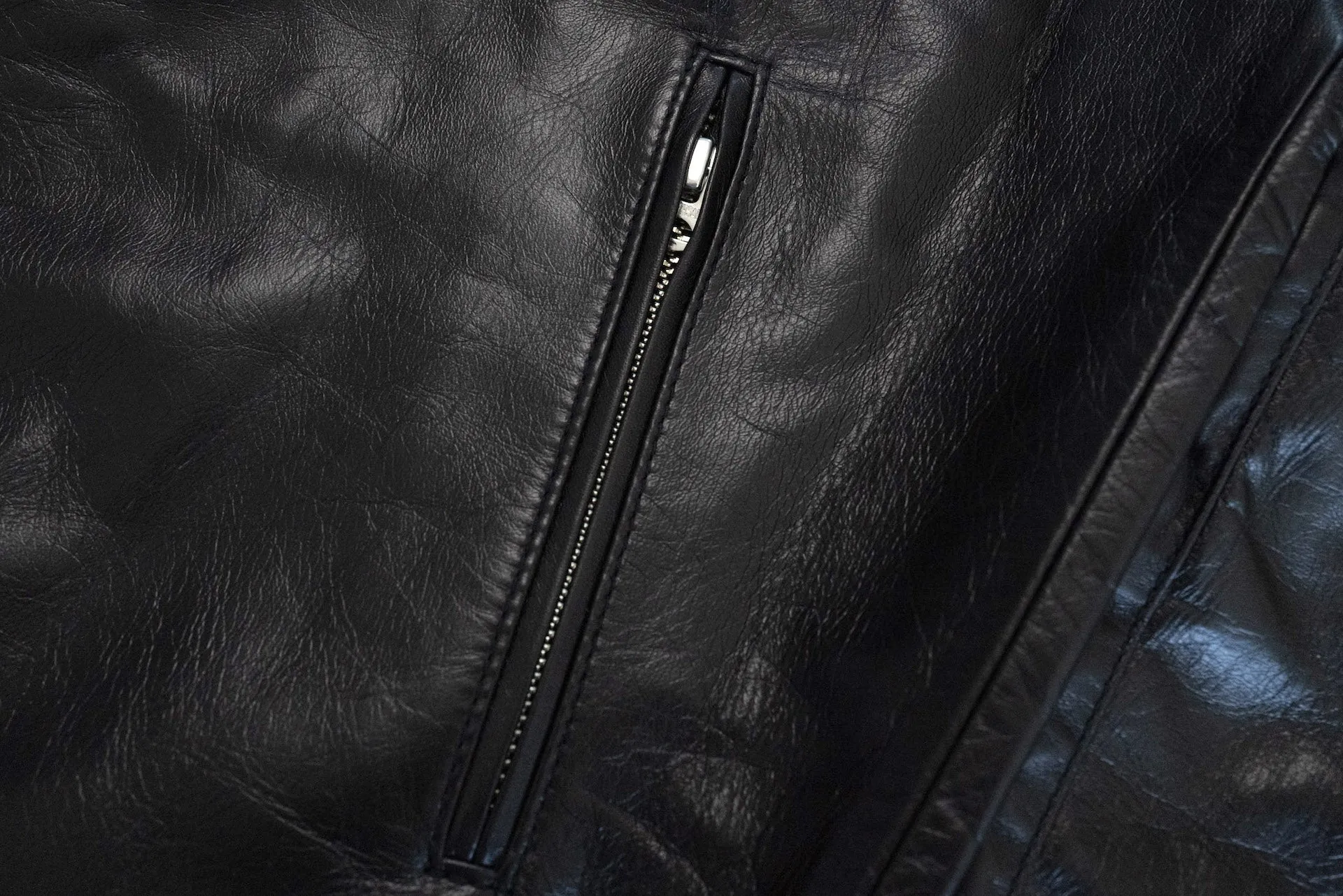 The Flat Head Horsehide Track Jacket (Jet Black)