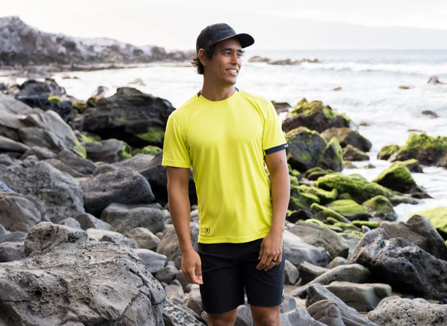 The Lane Hydrophobic Shirt for Men - Sunset Red (Rich Navy)