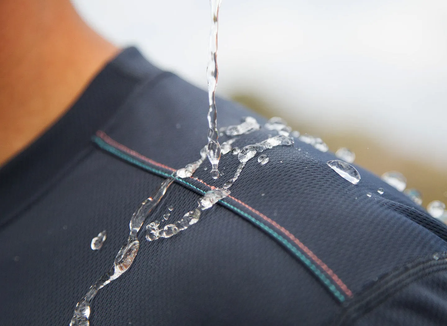 The Lane Hydrophobic Shirt for Men - Sunset Red (Rich Navy)
