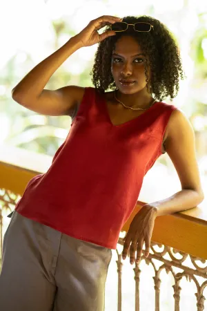 The Linen V Neck Tank