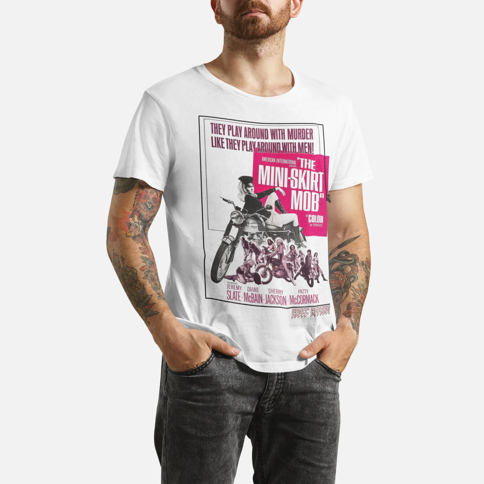 THE MINI SKIRT MOB 650CCWhite t-shirt