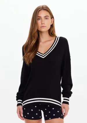 The Upside Duet V Neck Knit Sweater - Black