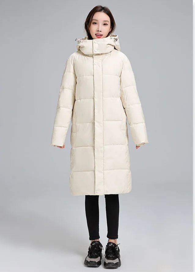 Thickened Hooded Puffer Coat in Relaxed-Fit for Women