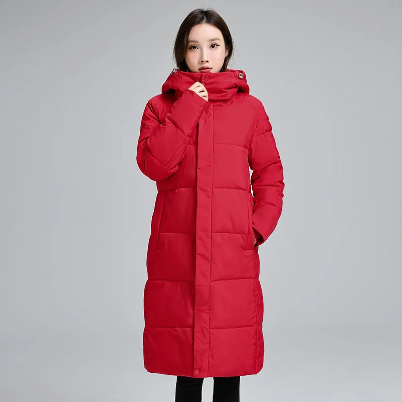Thickened Hooded Puffer Coat in Relaxed-Fit for Women